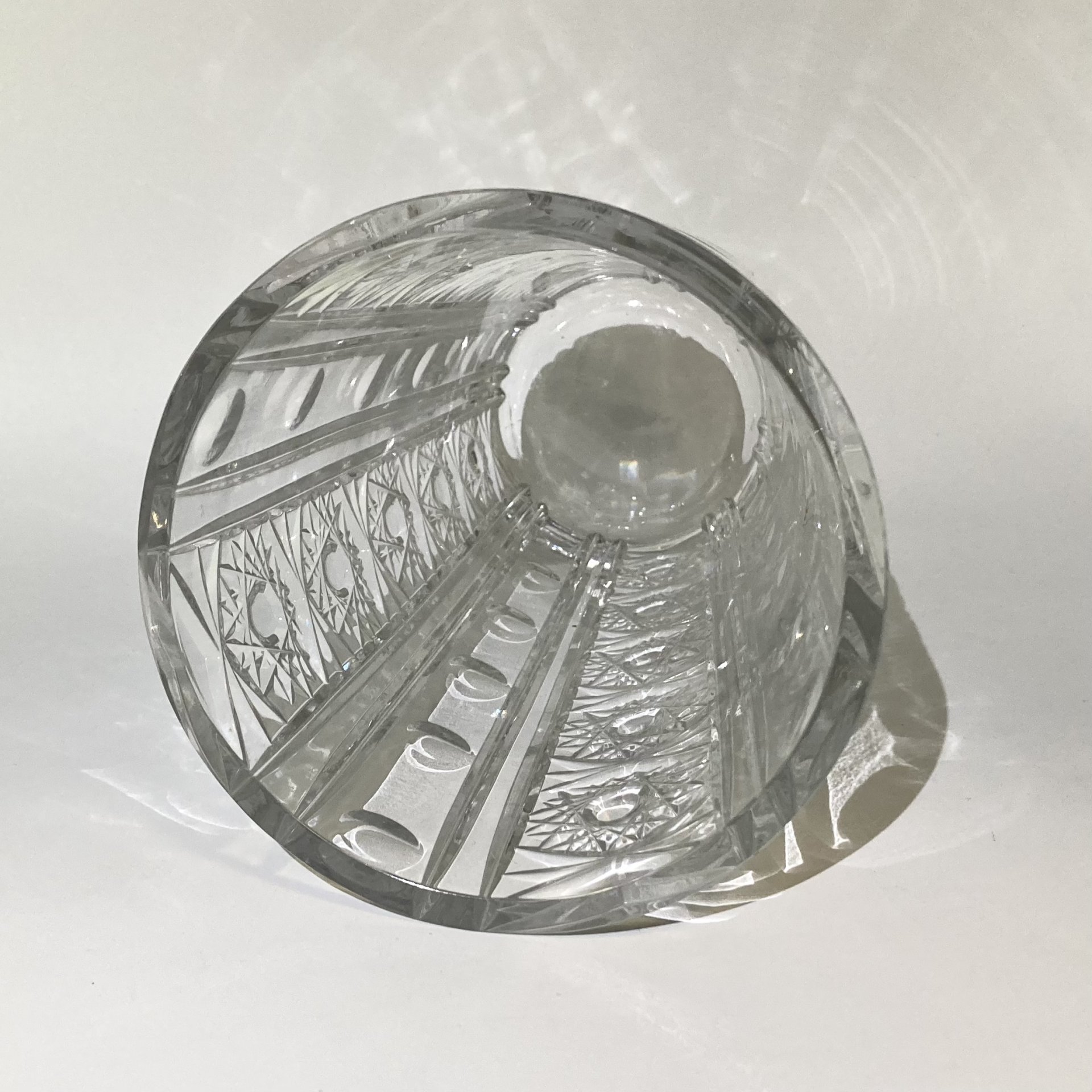 Ваза с резным декором, хрусталь, алмазная грань, СССР, 1970-1990 гг.