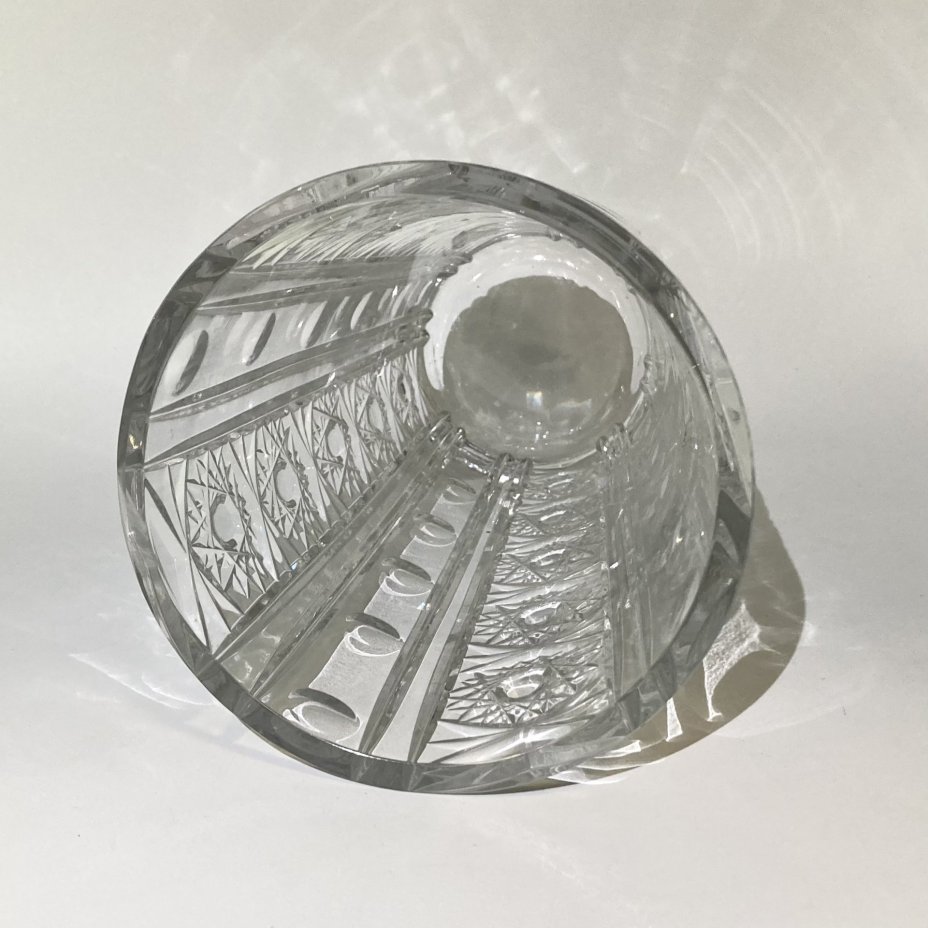 Ваза с резным декором, хрусталь, алмазная грань, СССР, 1970-1990 гг.
