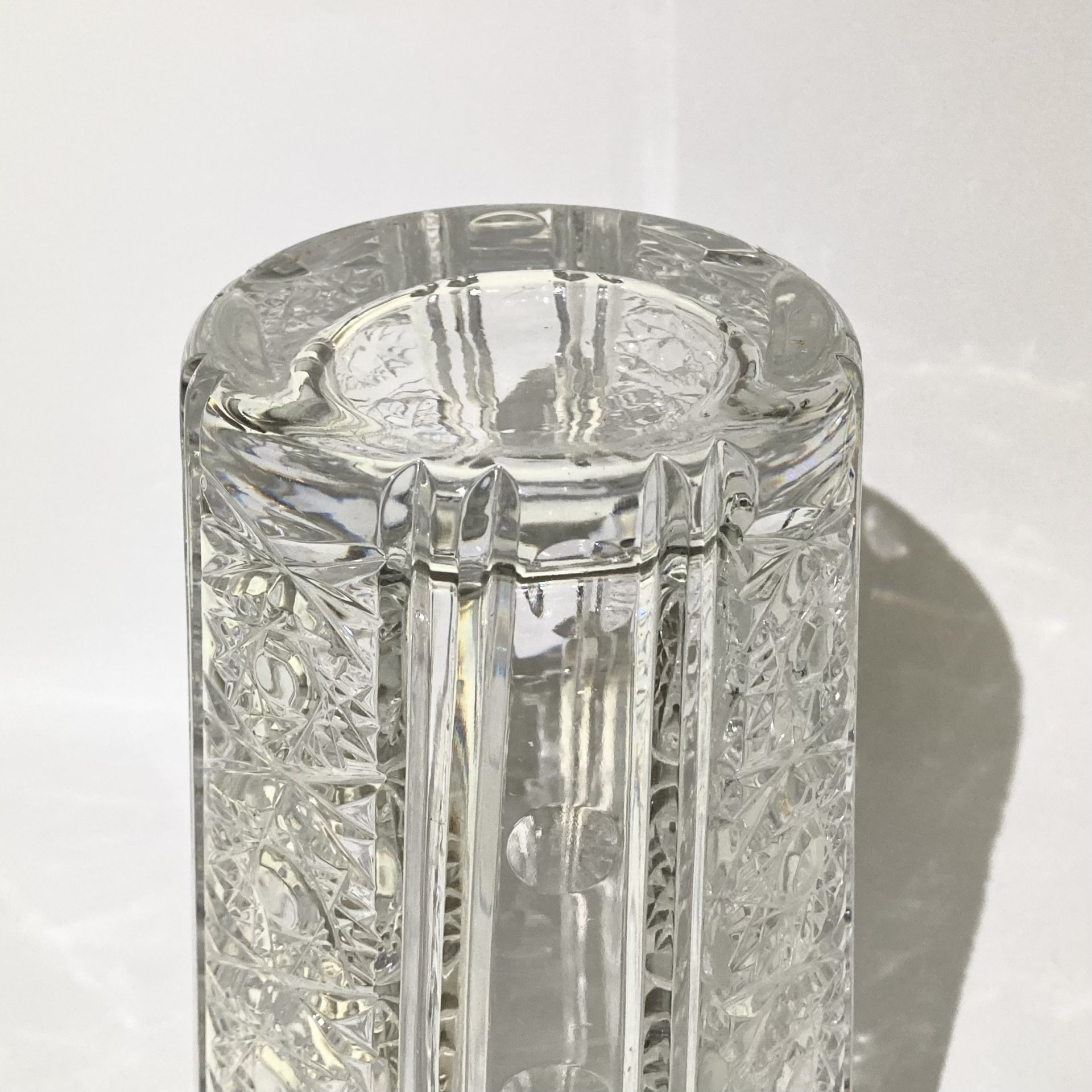 Ваза с резным декором, хрусталь, алмазная грань, СССР, 1970-1990 гг.