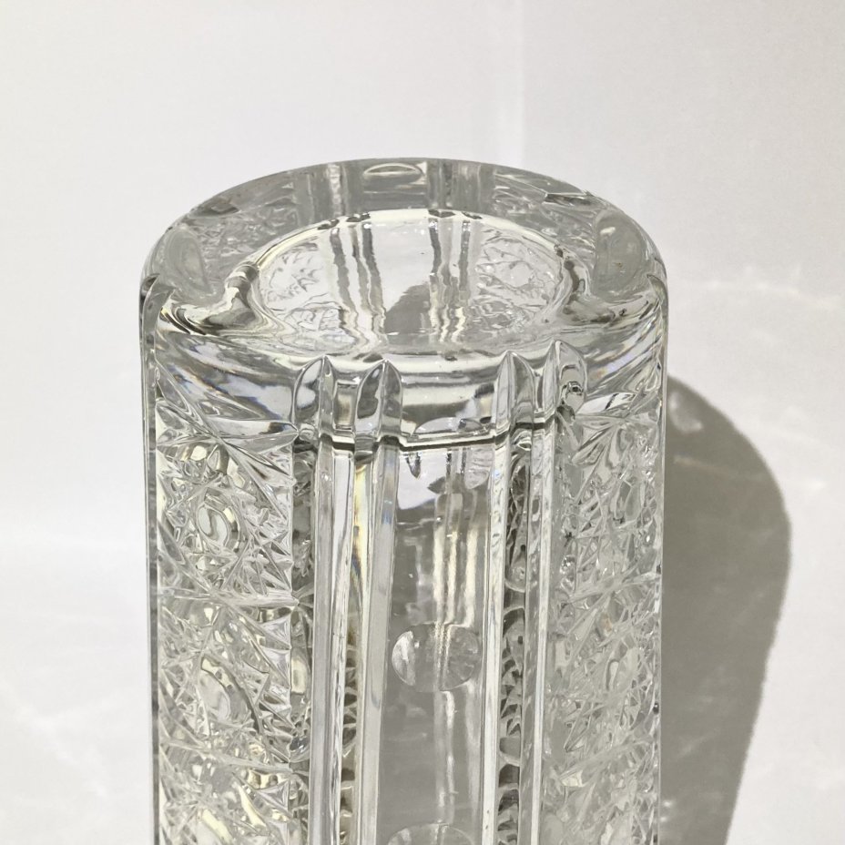 Ваза с резным декором, хрусталь, алмазная грань, СССР, 1970-1990 гг.