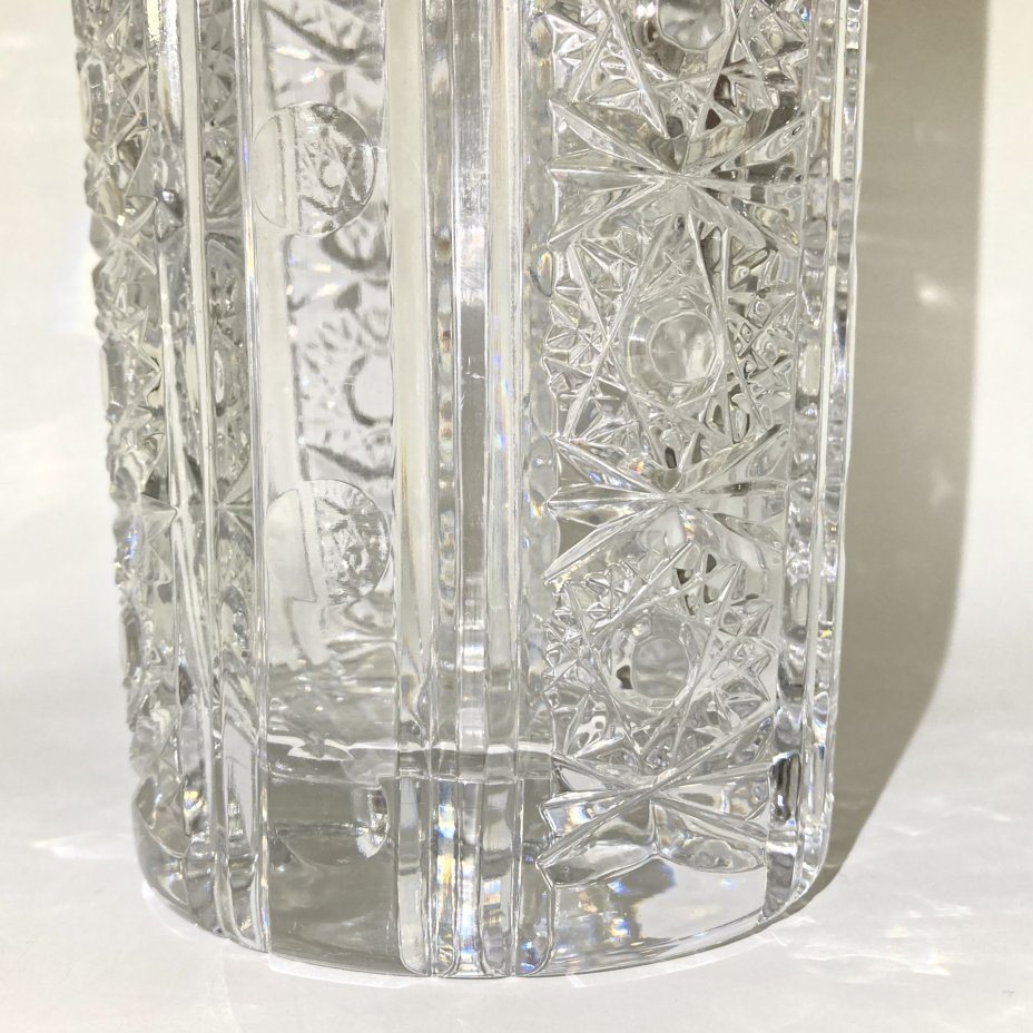 Ваза с резным декором, хрусталь, алмазная грань, СССР, 1970-1990 гг.