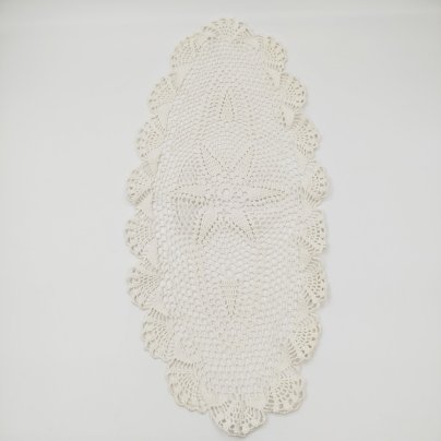 Салфетка сервировочная с солярным декором, ткань, вязание крючком, СССР, 1930-1950 гг.