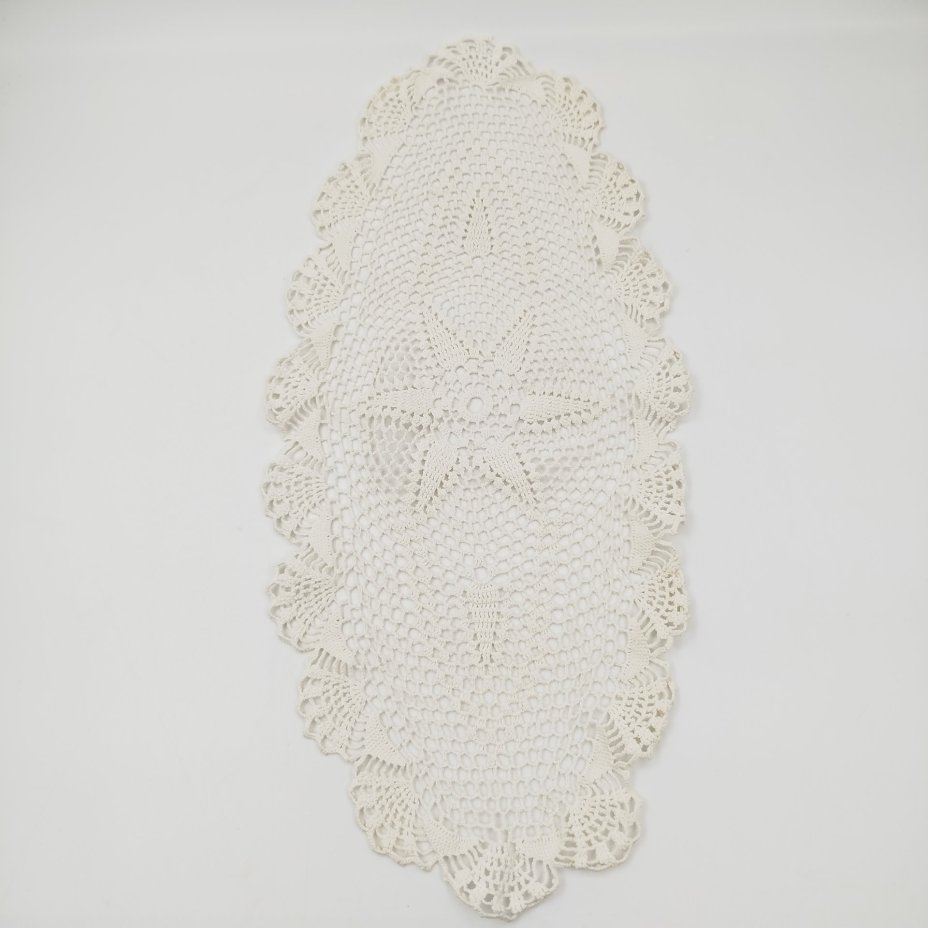 Салфетка сервировочная с солярным декором, ткань, вязание крючком, СССР, 1930-1950 гг.