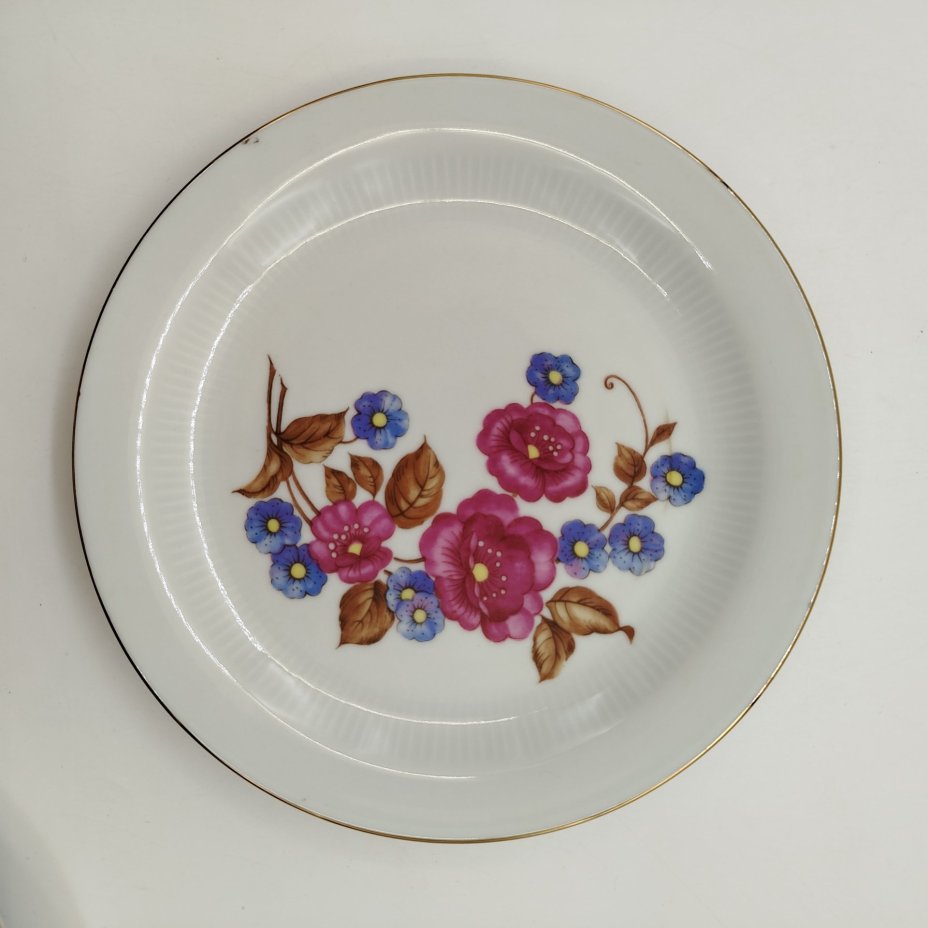 Чайная тройка с цветочным декором, фарфор, деколь, золочение, Colditz (Кольдиц), ГДР, 1970-1980 гг.