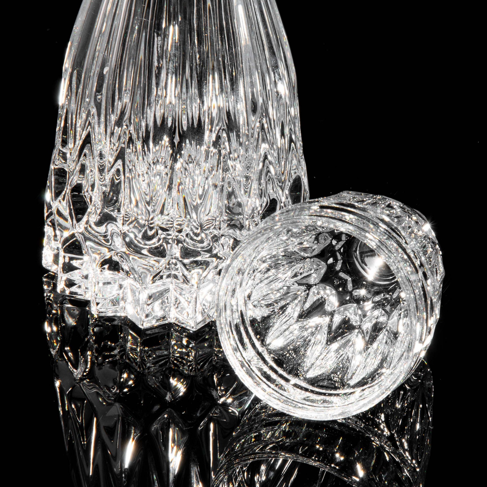 Миниатюрный штоф с пробкой-рюмкой, хрусталь, СССР, 1970-1990 гг.