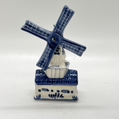 Статуэтка "Ветряная мельница" с подвижными лопастями, фарфор, роспись, Delfts Blauw, Нидерланды, 1980-2010 гг.