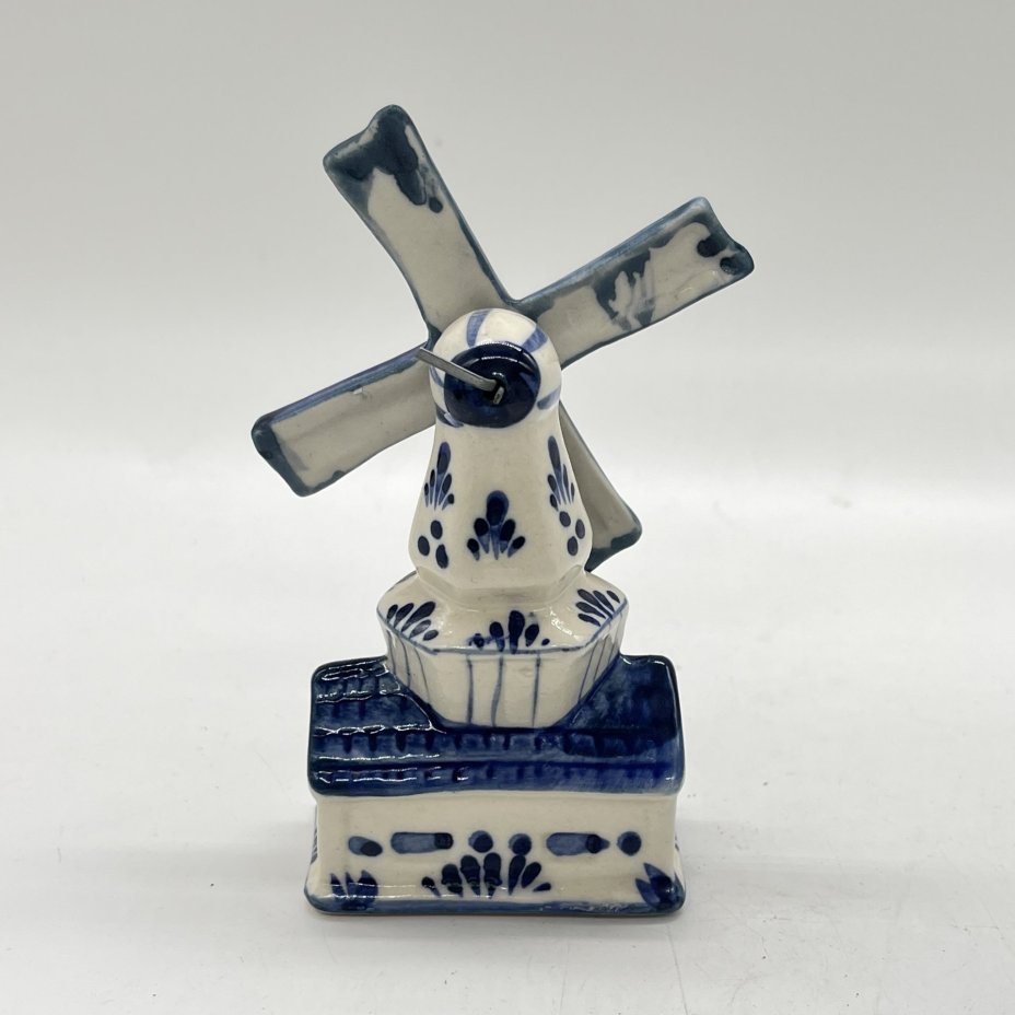 Статуэтка "Ветряная мельница" с подвижными лопастями, фарфор, роспись, Delfts Blauw, Нидерланды, 1980-2010 гг.