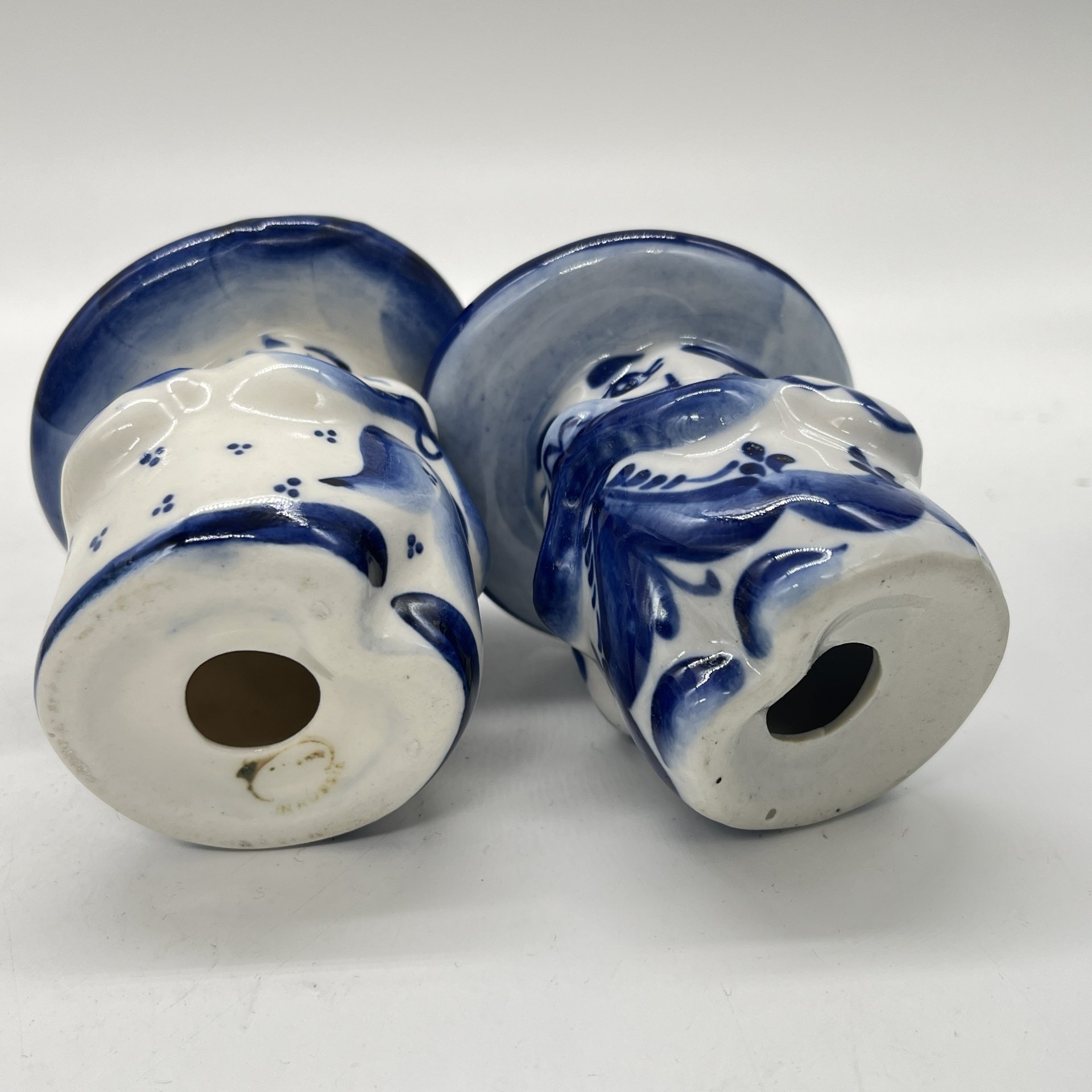 Набор для специй "Старичок-боровичок" из солонки и перечницы (подбор), Гжель, фарфор, роспись, Россия, 1990-2010 гг.