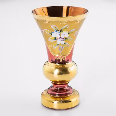 Ваза миниатюрная с лепным цветочным декором, Bohemia Crystal (Bohemia Glass)