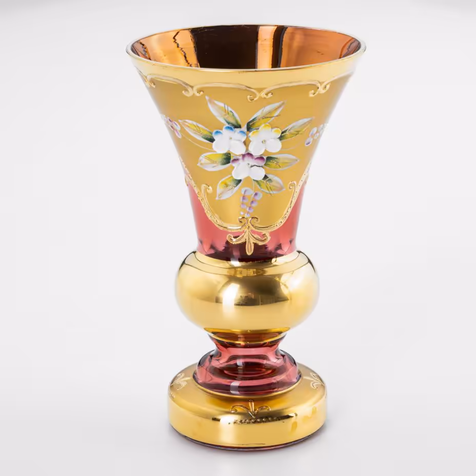 Ваза миниатюрная с лепным цветочным декором, Bohemia Crystal (Bohemia Glass)