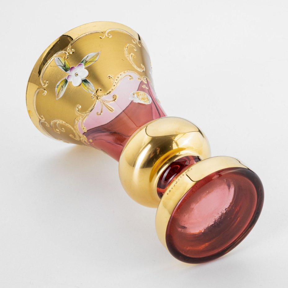 Ваза миниатюрная с лепным цветочным декором, Bohemia Crystal (Bohemia Glass)
