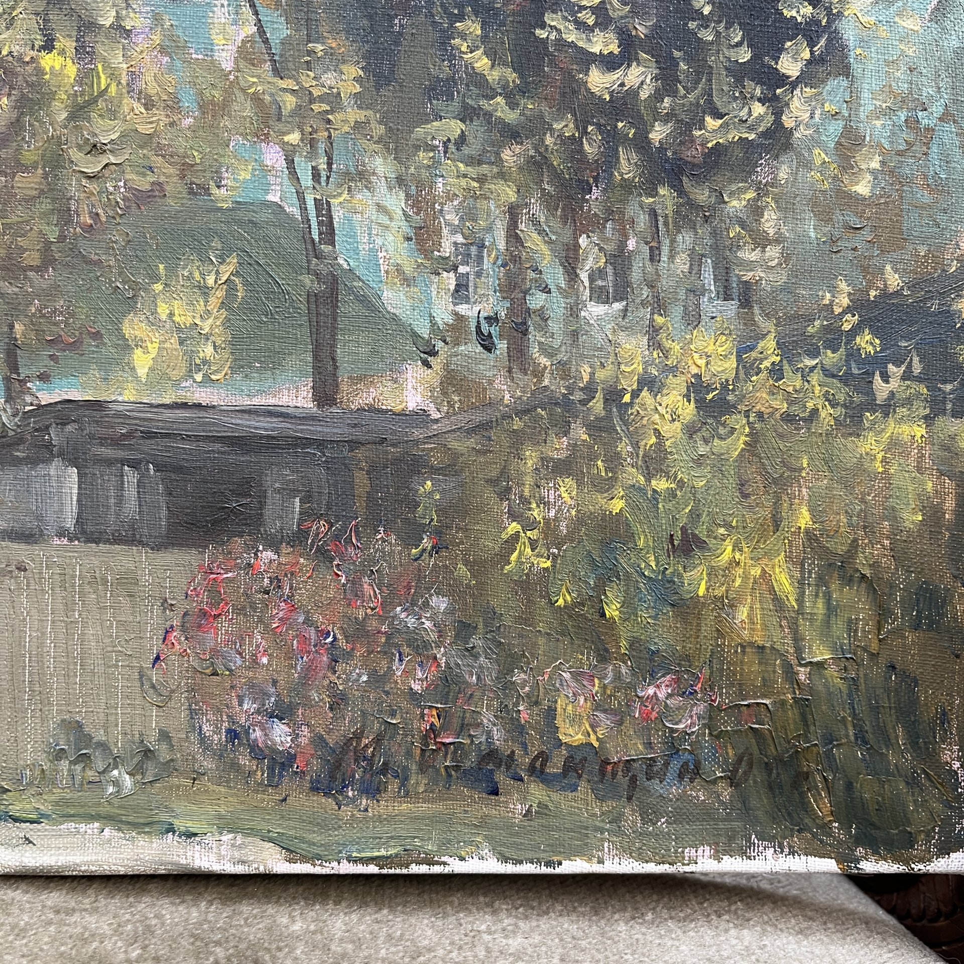 Картина "Кипарисы у церкви", автор Обманщин Михаил Федорович (1968 г. р.)