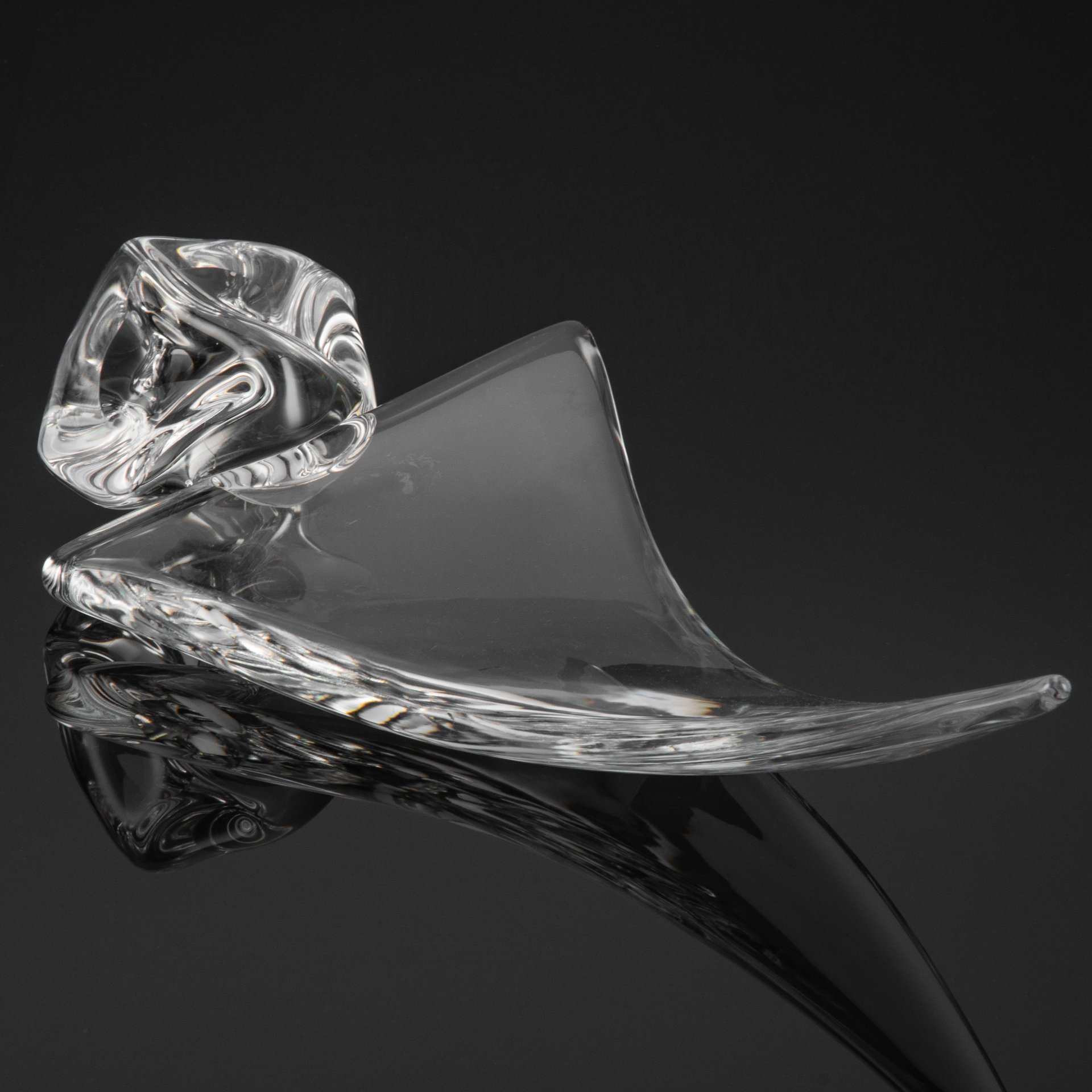 Скульптура большая "Парусник", хрусталь, Daum, Франция, 1970-1990 гг.