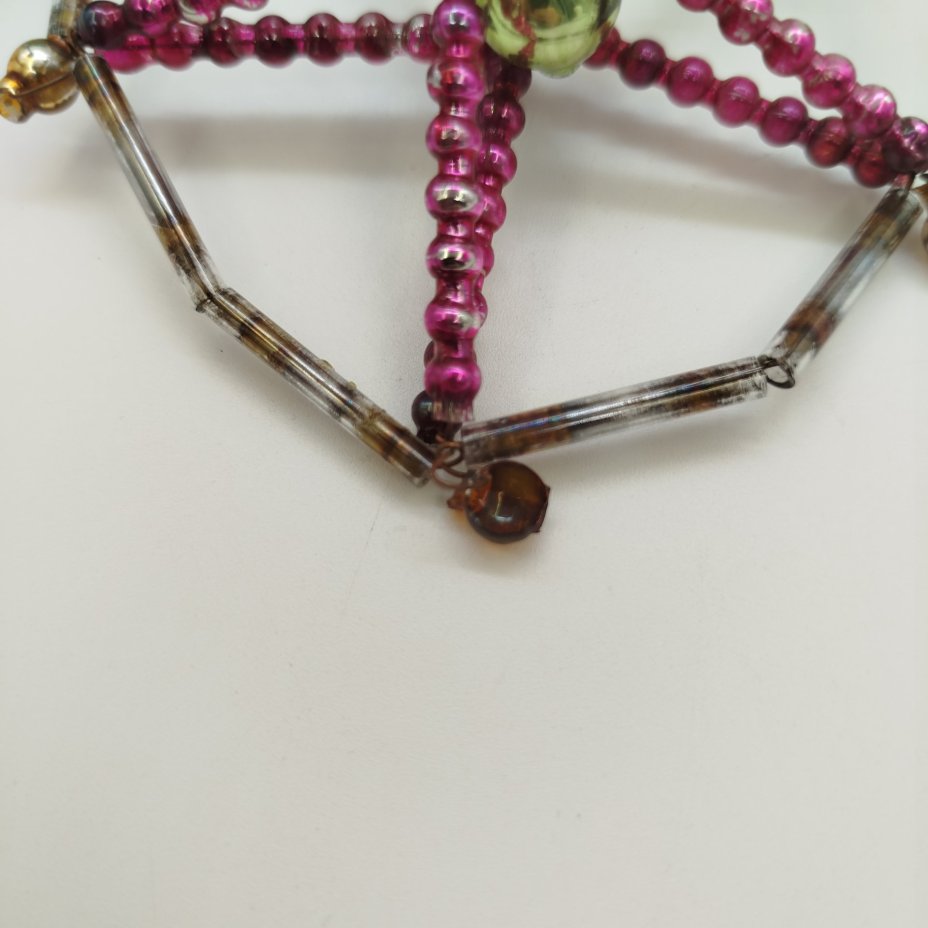 Набор из четырех ёлочных игрушек, стекло, стеклярус, металл, Завод «Лаборприбор», СССР, 1950-1970 гг.