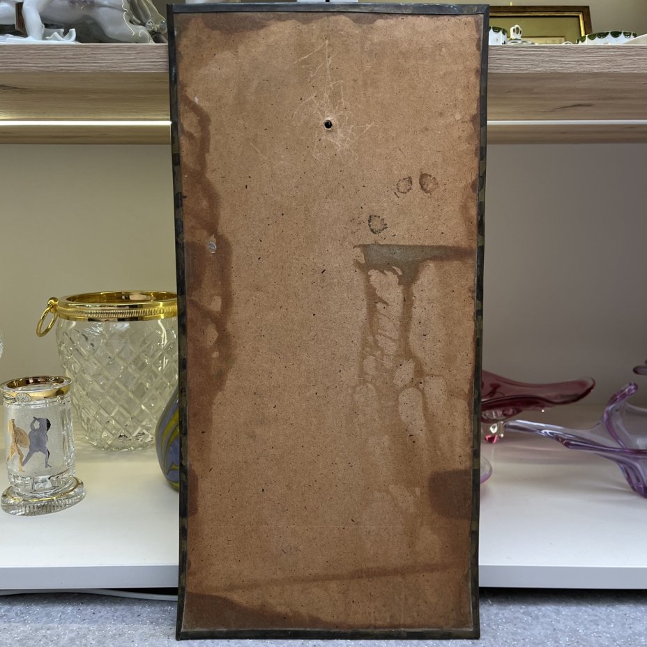 Панно настенное "Девушка с цветком", металл, чеканка, СССР, 1970-1990 гг.