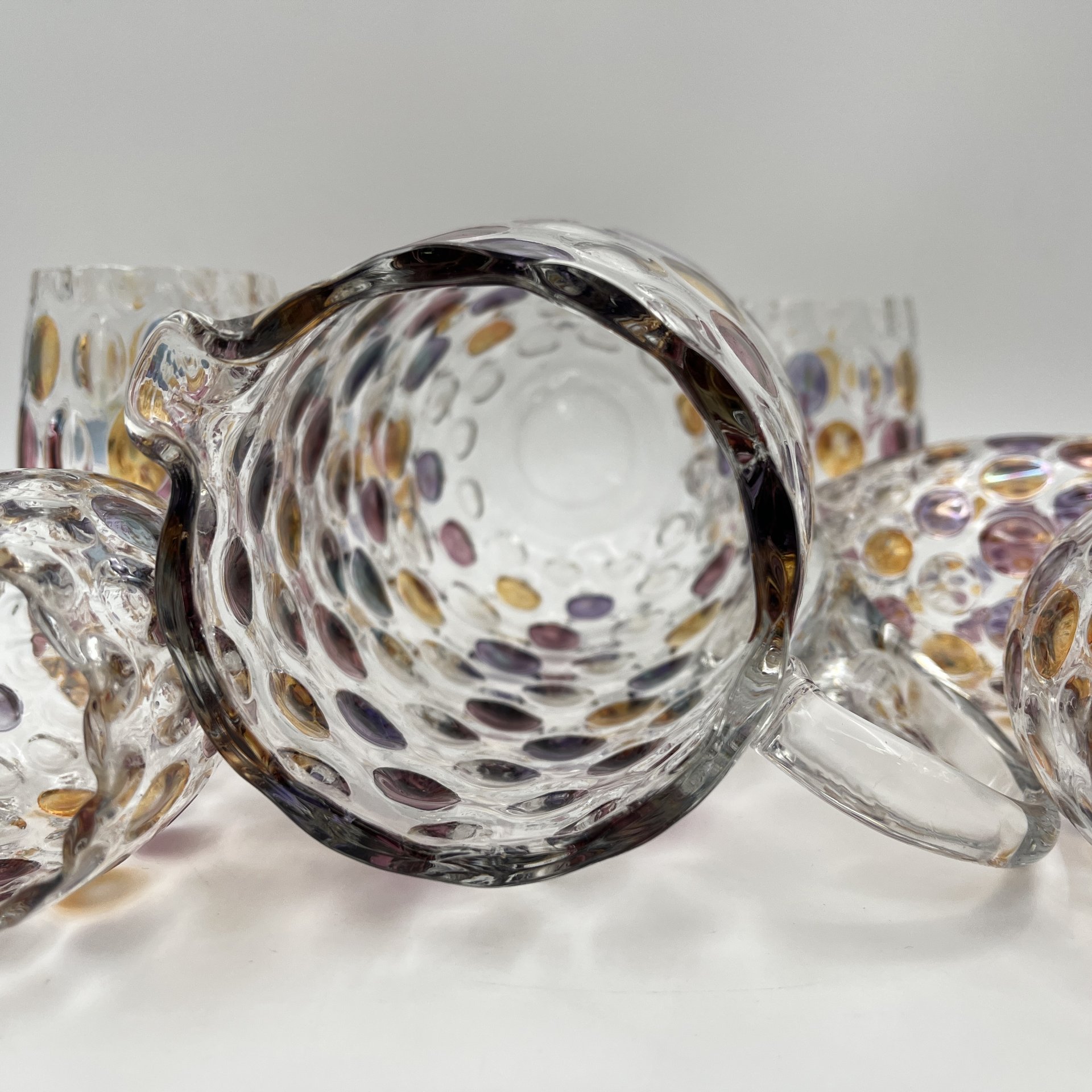 Набор для прохладительных напитков (кувшин, 6 стаканов), коллекция "Nemo", дизайнер Max Kannegiesser, номер модели: 11163/1120, стекло, Borske Sklo, Чехословакия, 1963-1980 гг.