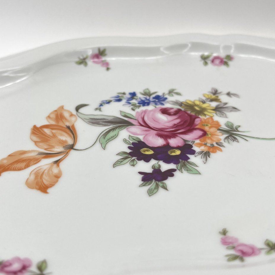 Набор из 3-х сервировочных блюд "Мейсенский букет", фарфор, деколь, золочение, Bohemia (Neurohlau), Чехословакия, 1970-1990 гг.