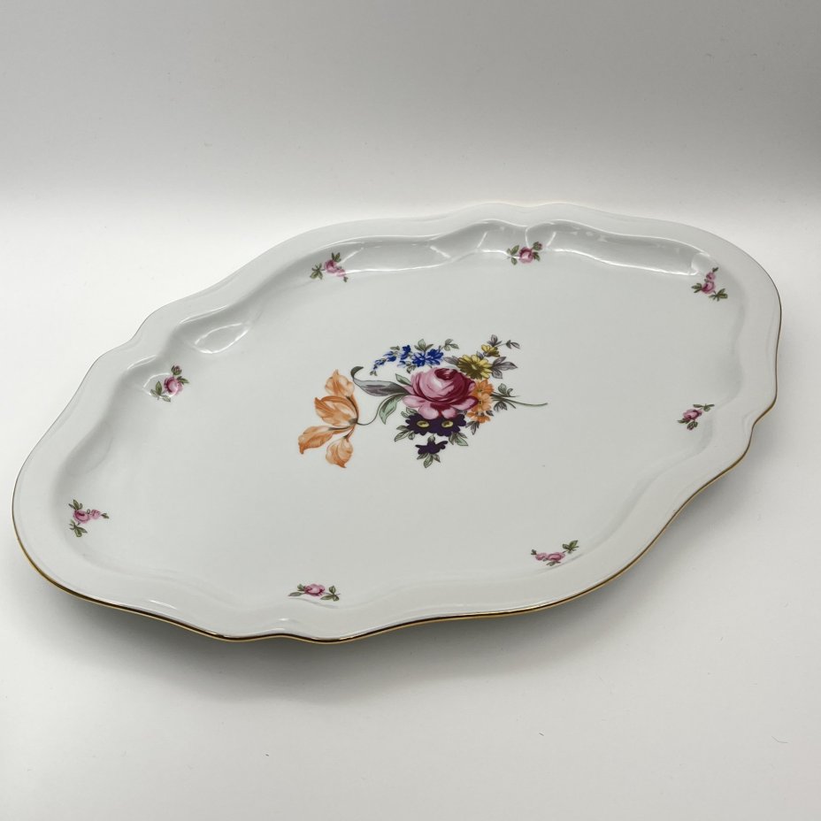 Набор из 3-х сервировочных блюд "Мейсенский букет", фарфор, деколь, золочение, Bohemia (Neurohlau), Чехословакия, 1970-1990 гг.