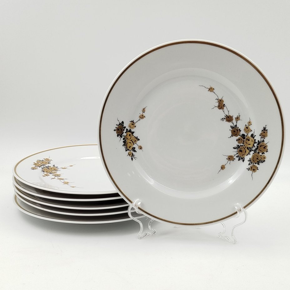 Набор десертных тарелок на 6 персон, украшенный цветочным декором