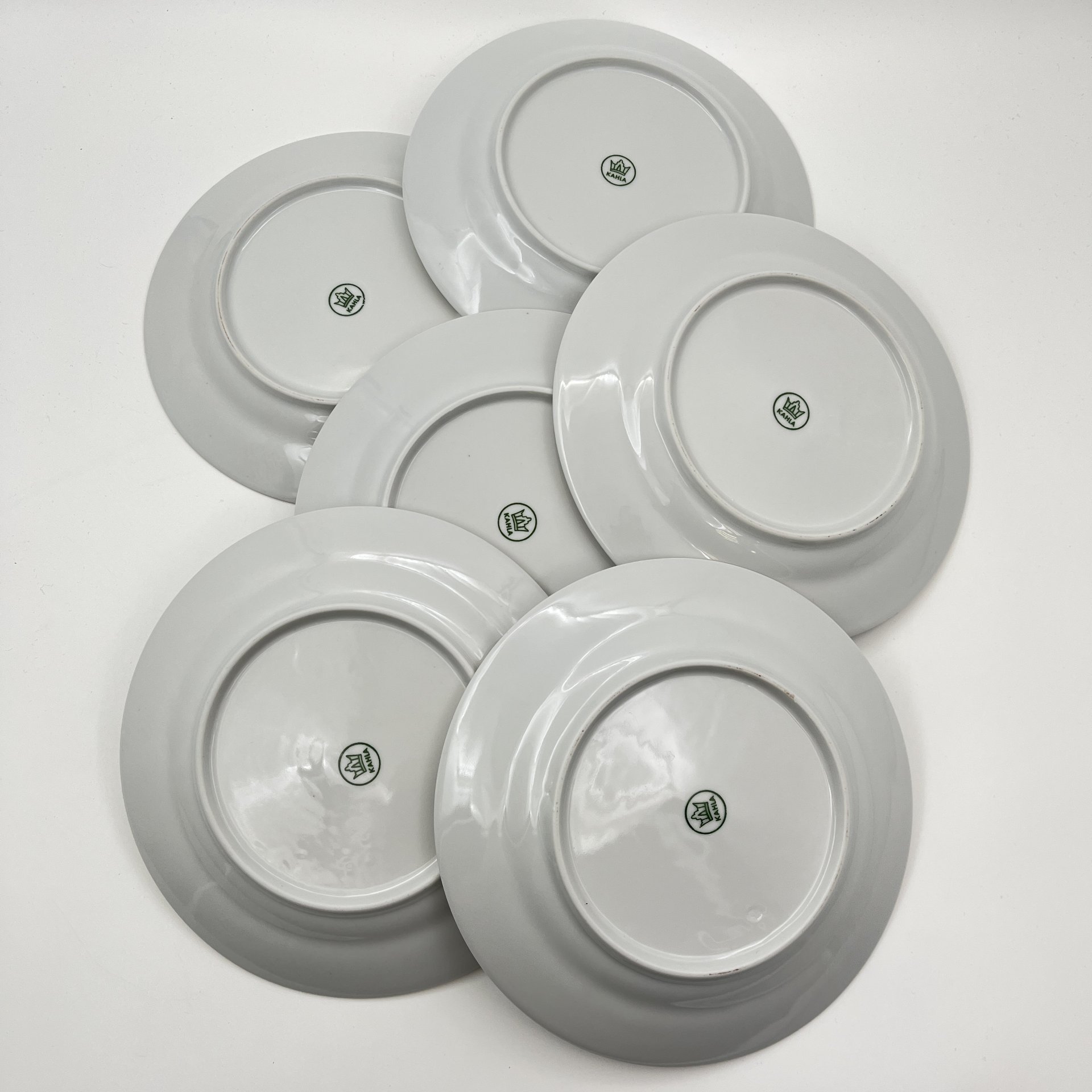 Набор из 6-ти десертных тарелок с изображением розы, фарфор, деколь, золочение, Kahla, ГДР, 1968-1987 гг.