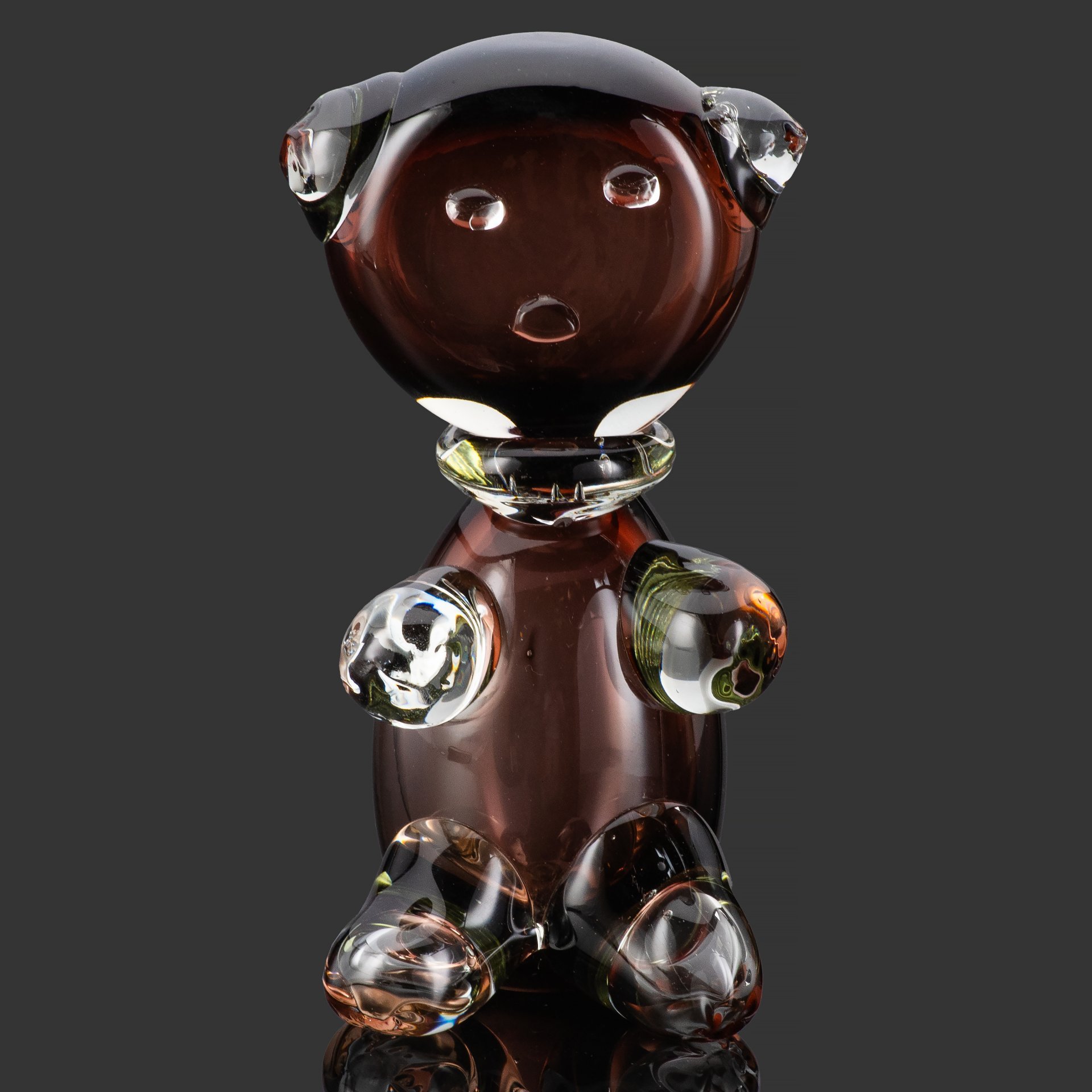 Статуэтка "Медведь",  Львовская керамико-скульптурная фабрика (ЛКСФ), стекло, гутная техника, СССР, 1970-1990 гг.