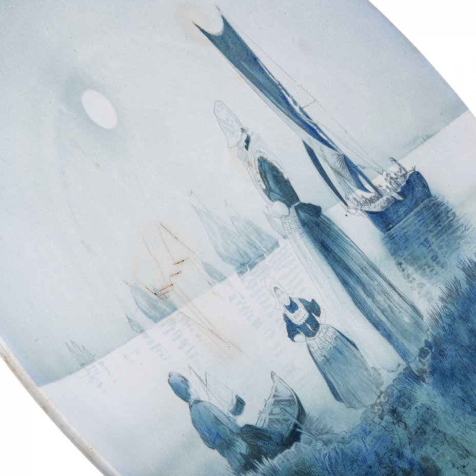 Блюдо настенное "У моря", фарфор, деколь, мануфактура "Villeroy&Boch", Германия, 1920-1935 гг., Villeroy & Boch
