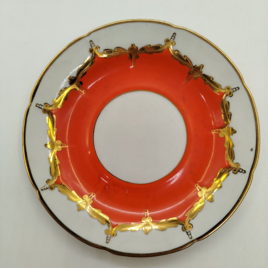 Чайная пара, фарфор, крытье, золочение, Барановский фарфоровый завод, СССР, 1960-1970 гг.