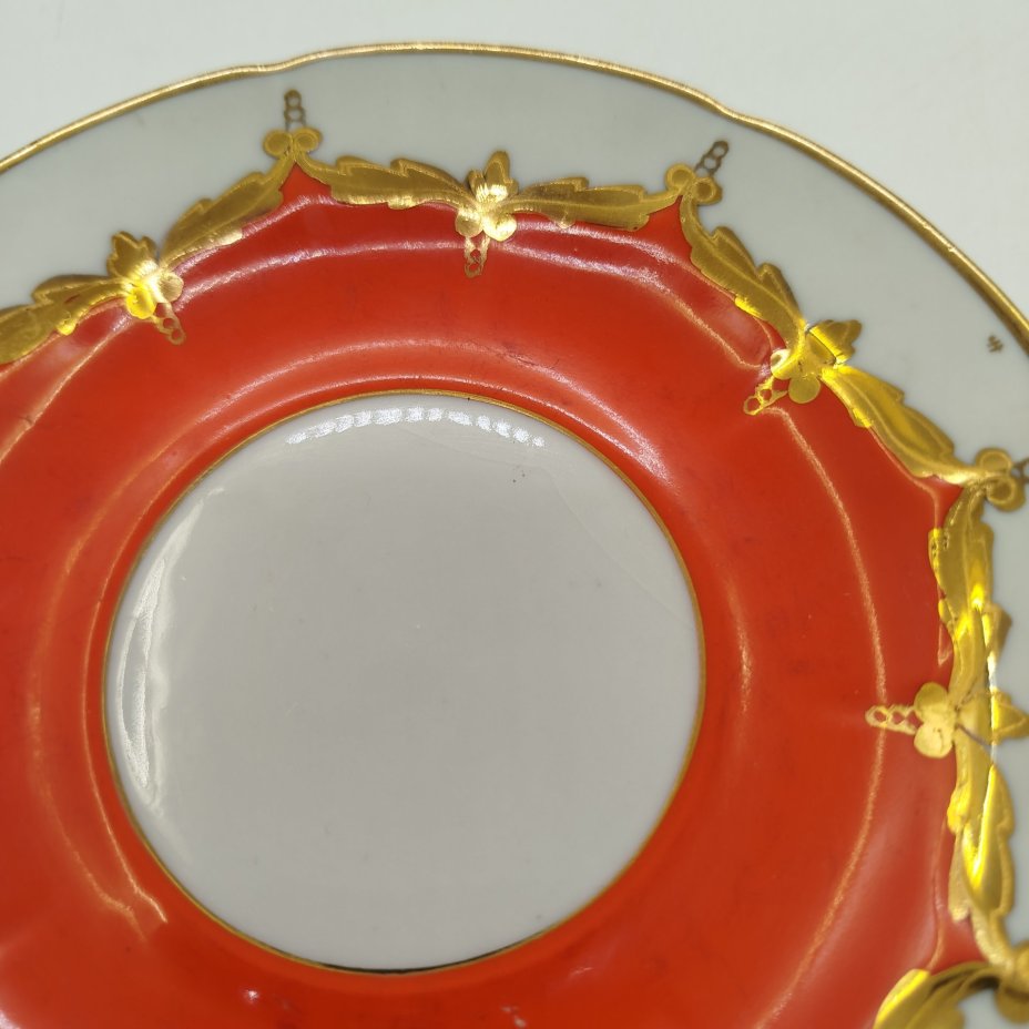 Чайная пара, фарфор, крытье, золочение, Барановский фарфоровый завод, СССР, 1960-1970 гг.