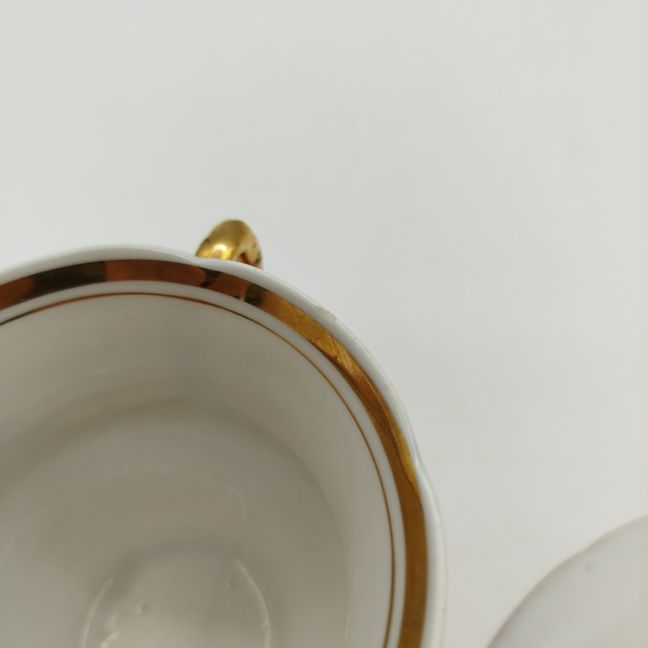 Чайная пара, фарфор, крытье, золочение, Барановский фарфоровый завод, СССР, 1960-1970 гг.