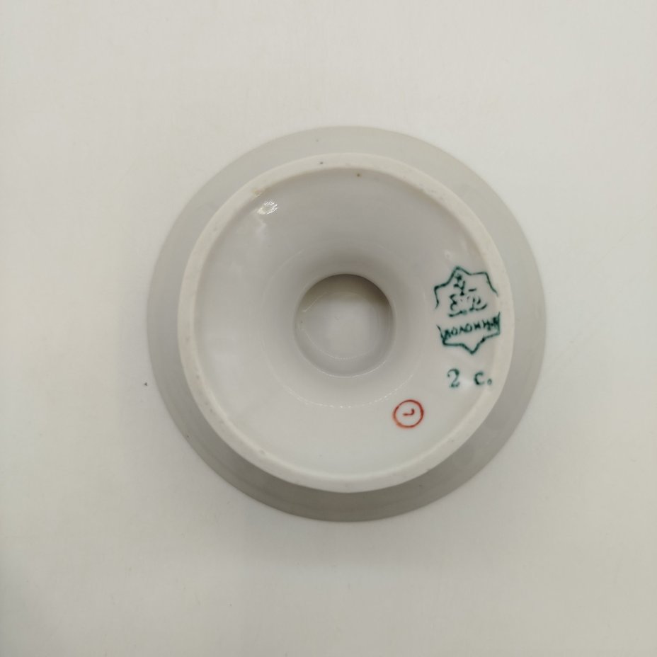 Креманка(конфетница) с цветочным декором, фарфор, деколь, Полонский фарфоровый завод, СССР, 1953-1957 гг.