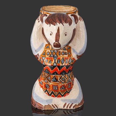 [авторская] Скульптура "Медведь", автор Гусева Тамара Петровна (1918-2002), керамика, роспись, поливы, глазурь, СССР, 1958 г.