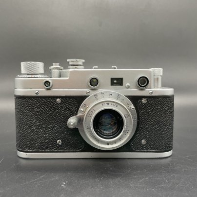 Фотоаппарат "Зоркий" с объективом "Индустар-22" в оригинальном кофре с коробкой и документами, Красногорский механический завод (КМЗ)