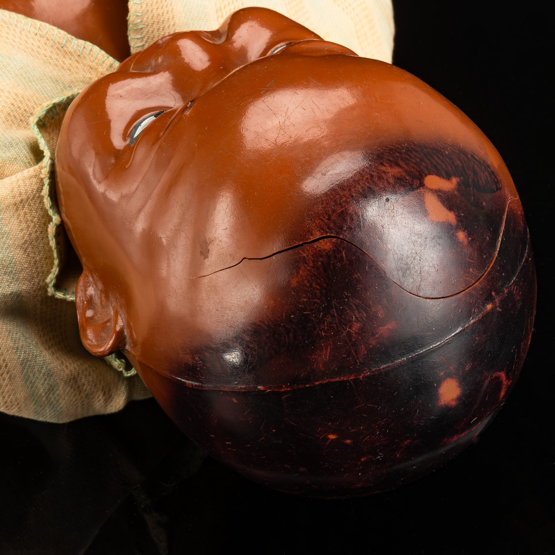 Кукла-пупс "Мальчик-киргиз" по модели 1936 года М.П. Киселевой, ОХК - Охтинский химический комбинат (предположительно), целлулоид, роспись, СССР, 1936-1940 гг.