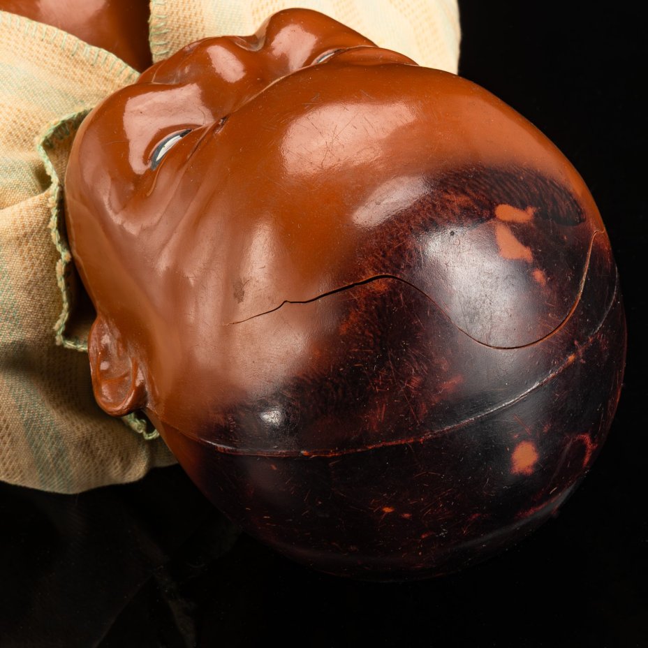 Кукла-пупс "Мальчик-киргиз" по модели 1936 года М.П. Киселевой, ОХК - Охтинский химический комбинат (предположительно), целлулоид, роспись