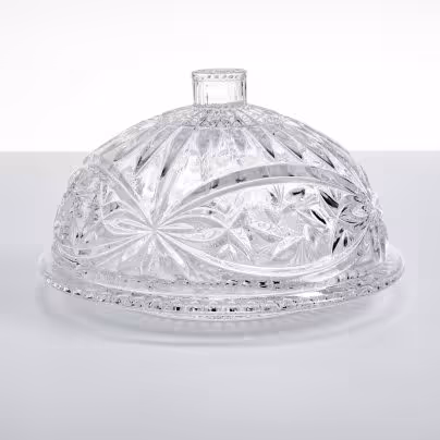 Масленка выполненная в технике алмазная грань, хрусталь, СССР, 1970-1990 гг.