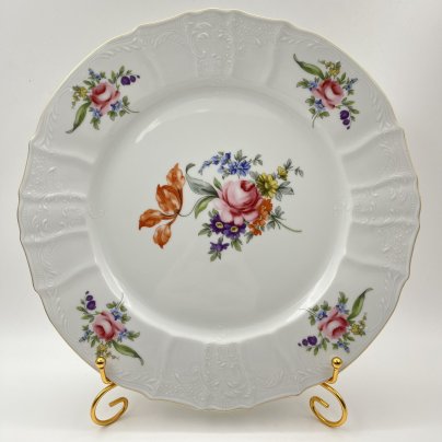 Блюдо "Мейсенский букет", фарфор, деколь, золочение, Bernadotte, Чехия, 1991-2000 гг.