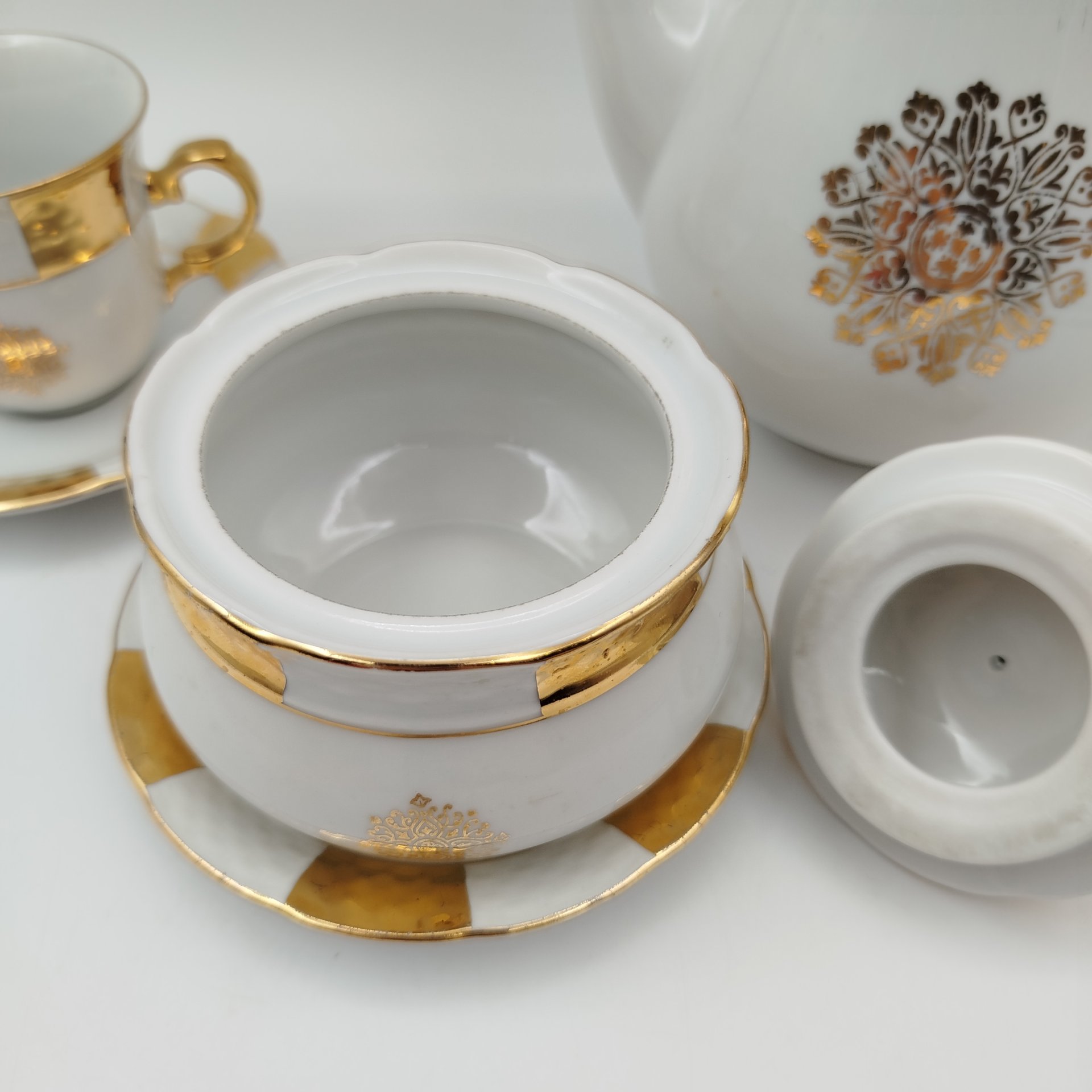 Набор кофейный "Эгоист" (5 предметов), фарфор, золочение, Thun (Тун), Чехословакия, 1980-1993 гг.