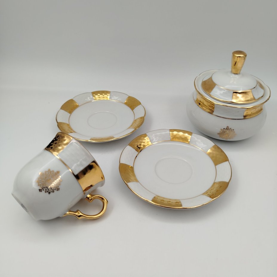 Набор кофейный "Эгоист" (5 предметов), фарфор, золочение, Thun (Тун), Чехословакия, 1980-1993 гг.