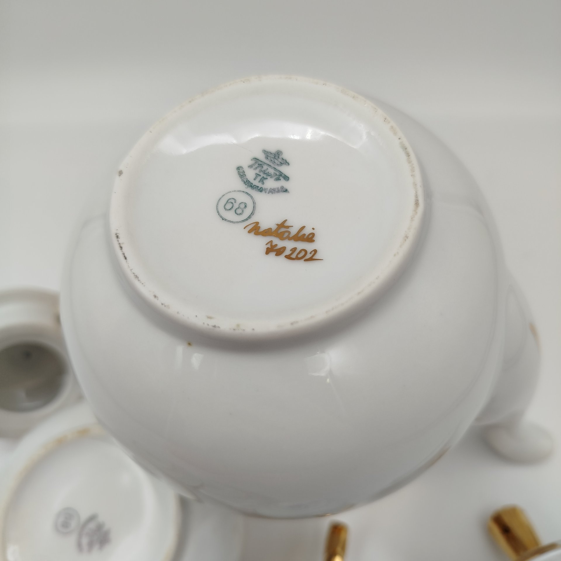 Набор кофейный "Эгоист" (5 предметов), фарфор, золочение, Thun (Тун), Чехословакия, 1980-1993 гг.