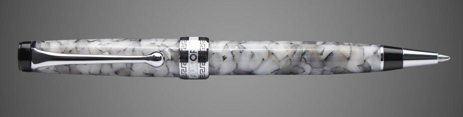 Шариковая ручка Aurora Optima Auroloide Grey CT стержень: M, цвет чернил: blue, в подарочной коробке, Лаки и смолы: смола, хром