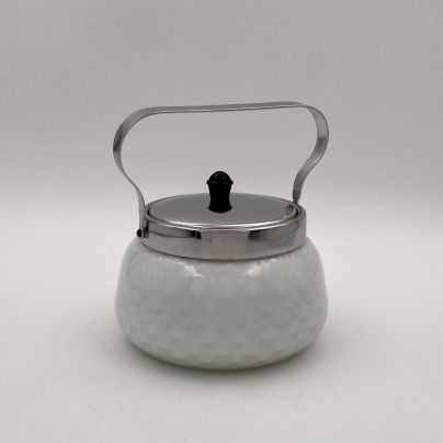 Сахарница с крышкой и ручкой, стекло, металл, СССР, 1960-1980 гг.