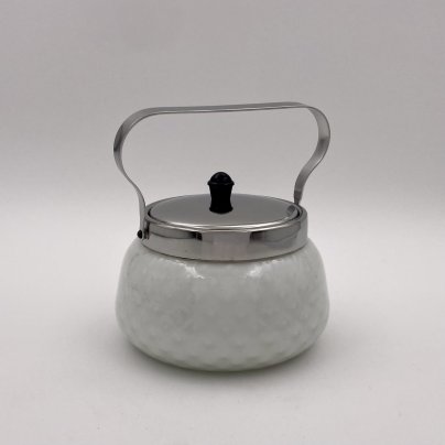 Сахарница с крышкой и ручкой, стекло, металл, СССР, 1960-1980 гг.