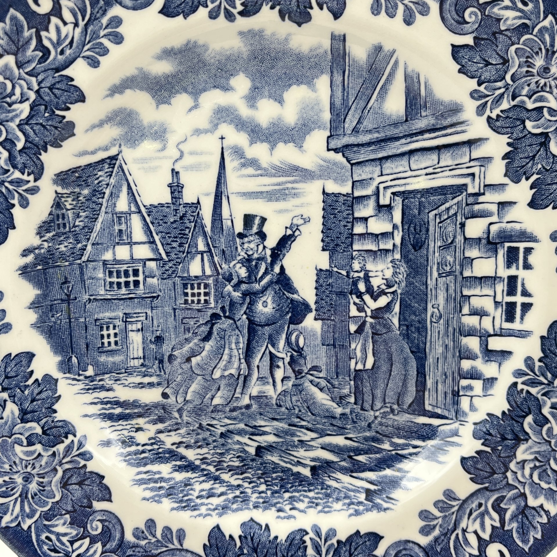 Набор из 6-ти тарелок, серия "Диккенс", English Ironstone Tableware (EIT), фаянс, деколь, Великобритания, 1980-1990 гг.