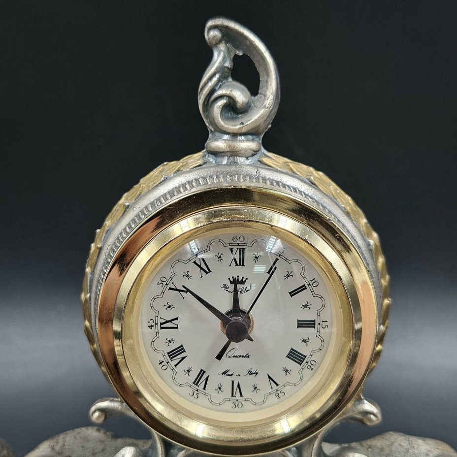 Прибор письменный в стиле неорококо с часами, металл, Италия, 1980-2000 гг.