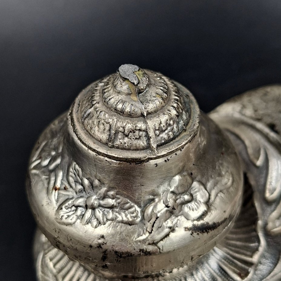 Прибор письменный в стиле неорококо с часами, металл, Италия, 1980-2000 гг.