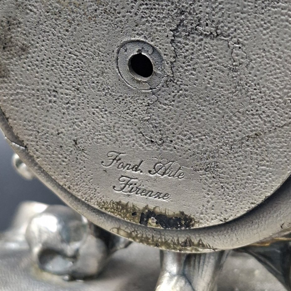 Прибор письменный в стиле неорококо с часами, металл, Италия, 1980-2000 гг.