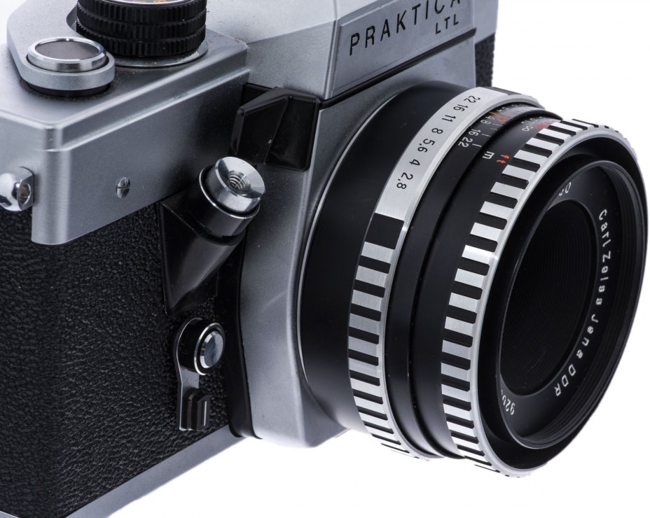 Фотоаппарат "PRAKTICA LTL" с объективом Carl Zeiss Jena 2,8 /50 в оригинальном чехле,  металл, пластик, Pentacon, ГДР. 1973 г.., Pentacon