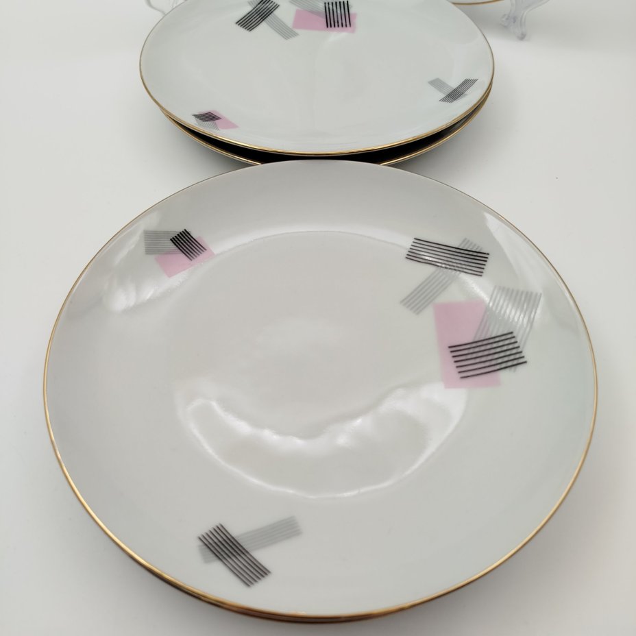 Набор из 6-ти тарелок с геометрическим декором, Cornelia Loucky Carlsbad