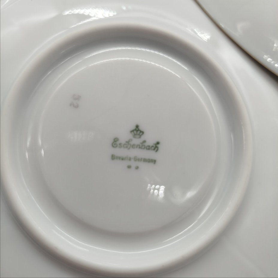 Набор из 6 блюдец, фарфор, золочение, Eschenbach, Германия, 1930-1950 гг.