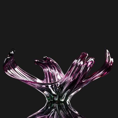 Ваза для десертов (конфетница, фруктовница), стекло, гутная техника, Европа, 1960-1970 гг.